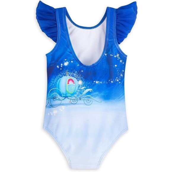 Disney Princess Cinderella Swimsuit – Girls 7 – One-Piece Blue Bathing Suit - Picture 2 of 7